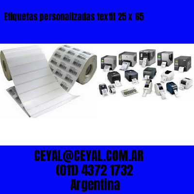 Etiquetas personalizadas textil 25 x 65
