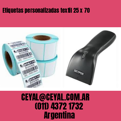 Etiquetas personalizadas textil 25 x 70