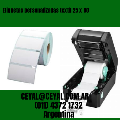 Etiquetas personalizadas textil 25 x 80
