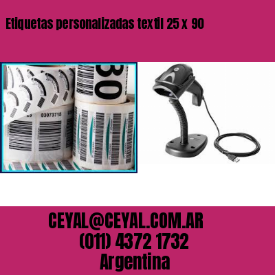 Etiquetas personalizadas textil 25 x 90