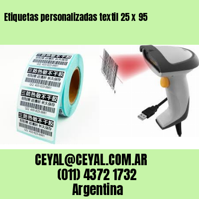 Etiquetas personalizadas textil 25 x 95