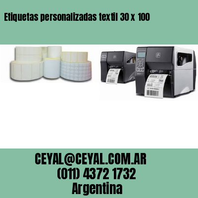 Etiquetas personalizadas textil 30 x 100