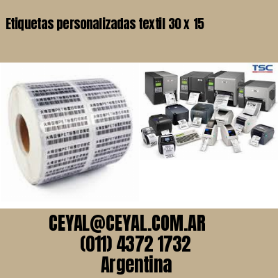 Etiquetas personalizadas textil 30 x 15
