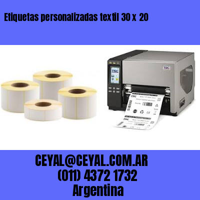 Etiquetas personalizadas textil 30 x 20