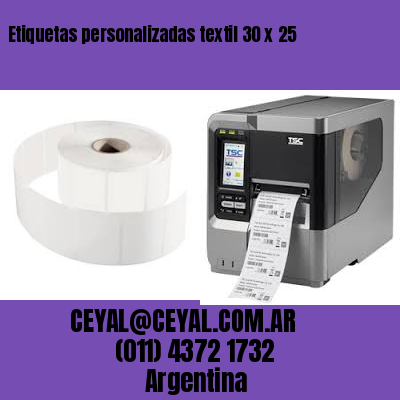 Etiquetas personalizadas textil 30 x 25