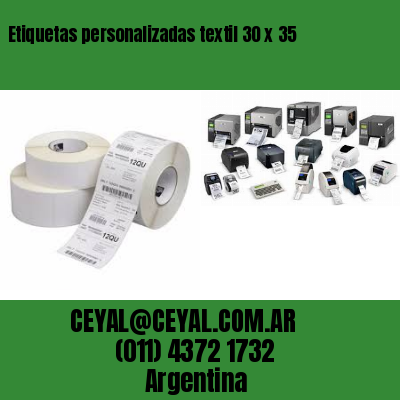 Etiquetas personalizadas textil 30 x 35