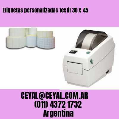 Etiquetas personalizadas textil 30 x 45