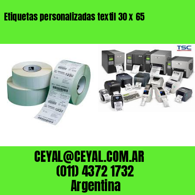 Etiquetas personalizadas textil 30 x 65