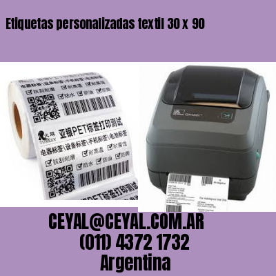 Etiquetas personalizadas textil 30 x 90