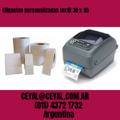 Etiquetas personalizadas textil 30 x 95