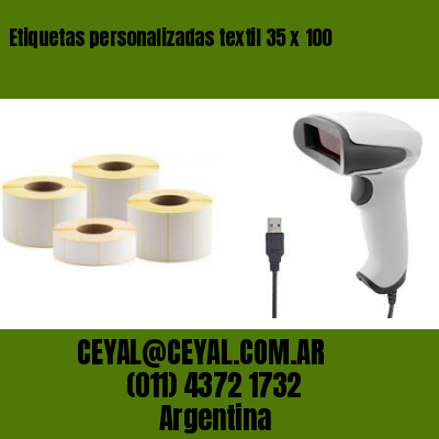Etiquetas personalizadas textil 35 x 100