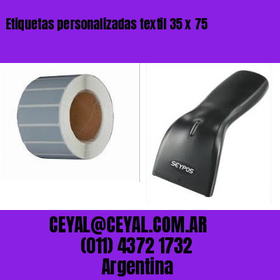 Etiquetas personalizadas textil 35 x 75