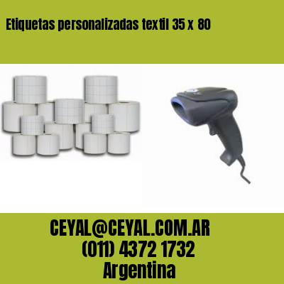 Etiquetas personalizadas textil 35 x 80