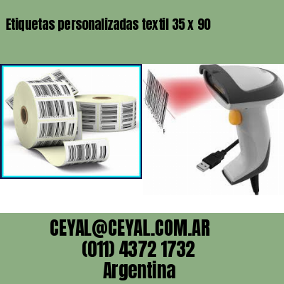 Etiquetas personalizadas textil 35 x 90