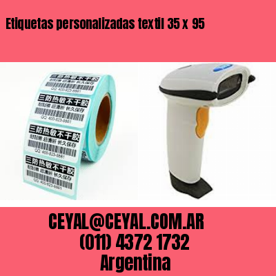 Etiquetas personalizadas textil 35 x 95