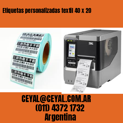 Etiquetas personalizadas textil 40 x 20