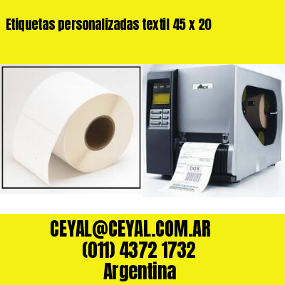 Etiquetas personalizadas textil 45 x 20