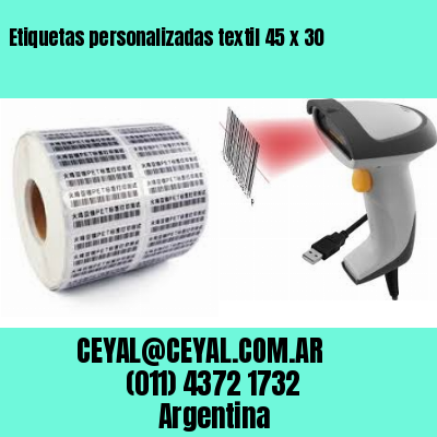 Etiquetas personalizadas textil 45 x 30