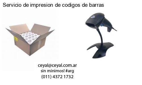 Servicio de impresion de codigos de barras