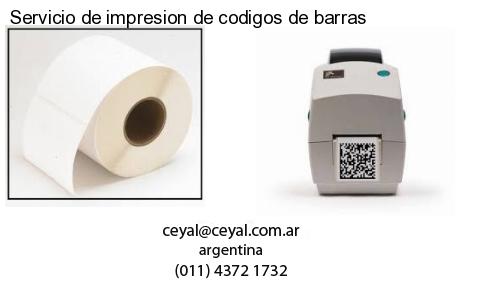 Servicio de impresion de codigos de barras
