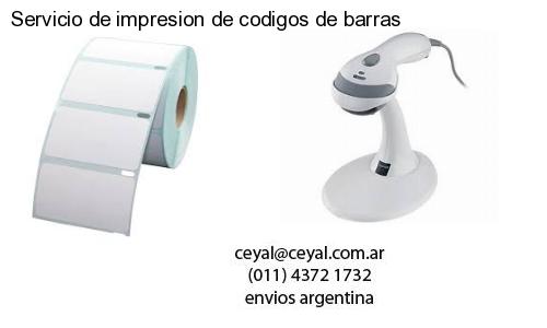 Servicio de impresion de codigos de barras