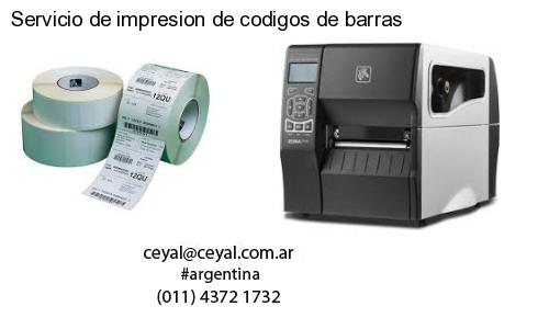 Servicio de impresion de codigos de barras