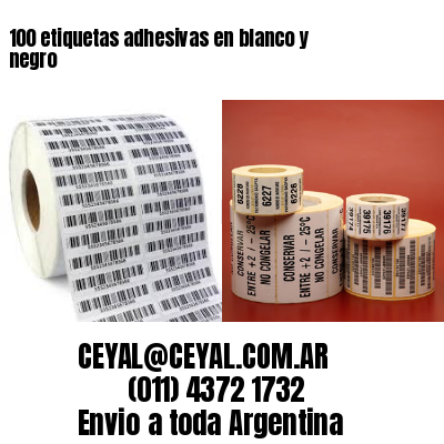 100 etiquetas adhesivas en blanco y negro