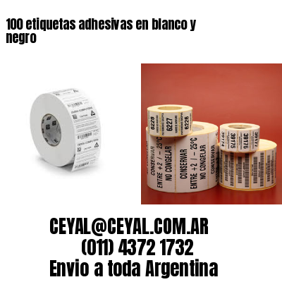 100 etiquetas adhesivas en blanco y negro