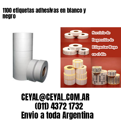 1100 etiquetas adhesivas en blanco y negro