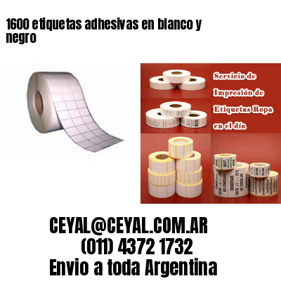 1600 etiquetas adhesivas en blanco y negro