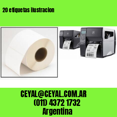 20 etiquetas ilustracion