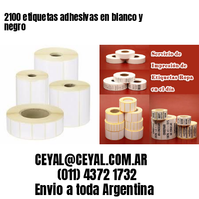 2100 etiquetas adhesivas en blanco y negro