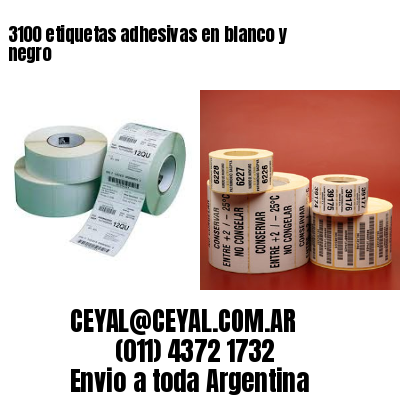 3100 etiquetas adhesivas en blanco y negro