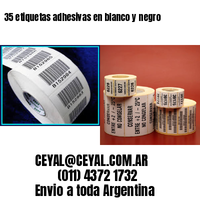 35 etiquetas adhesivas en blanco y negro