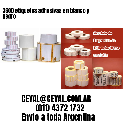3600 etiquetas adhesivas en blanco y negro