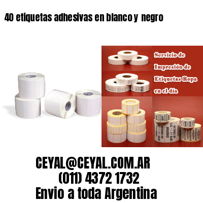 40 etiquetas adhesivas en blanco y negro
