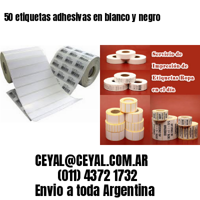 50 etiquetas adhesivas en blanco y negro