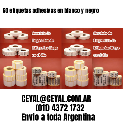 60 etiquetas adhesivas en blanco y negro