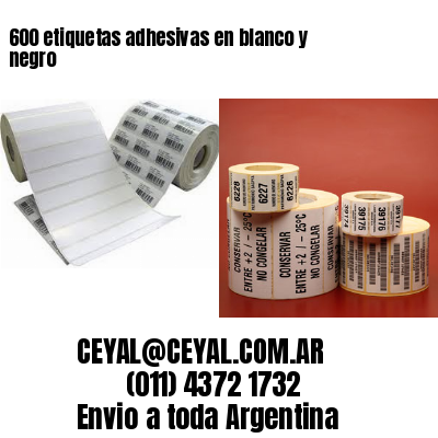 600 etiquetas adhesivas en blanco y negro