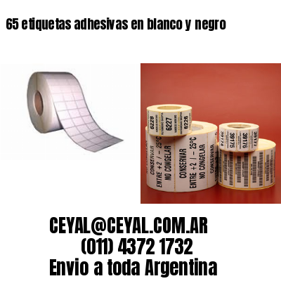 65 etiquetas adhesivas en blanco y negro