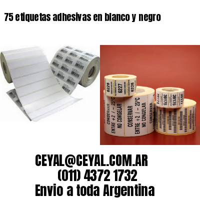 75 etiquetas adhesivas en blanco y negro