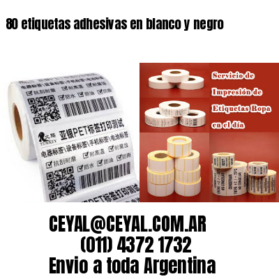 80 etiquetas adhesivas en blanco y negro