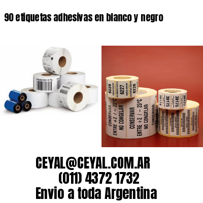 90 etiquetas adhesivas en blanco y negro
