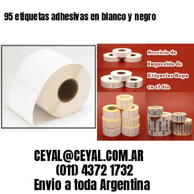 95 etiquetas adhesivas en blanco y negro