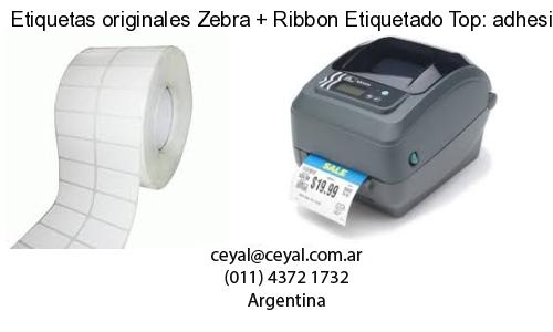 Etiquetas originales Zebra   Ribbon Etiquetado Top: adhesivo   ribbo