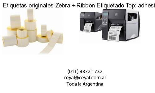 Etiquetas originales Zebra   Ribbon Etiquetado Top: adhesivo   ribbo