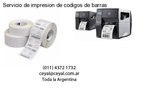 Servicio de impresion de codigos de barras