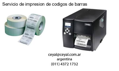 Servicio de impresion de codigos de barras