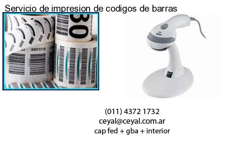 Servicio de impresion de codigos de barras