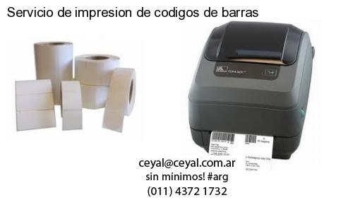 Servicio de impresion de codigos de barras
